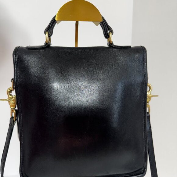 VINTAGE COACH Station Shoulder Crossbody Iconic black leather Classic Coach - Picture 10 of 14